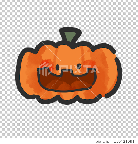 ハロウィンかぼちゃ　手書き風イラスト 119421091