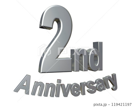 3DCG文字「2nd Anniversary/2周年」シルバー,銀 3DCG文字「2nd Anniversary/2周年」シルバー,銀 119421197