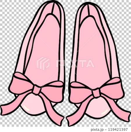 Girly things Ballet Coquette pink flat shoes 119421397