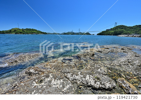愛媛県今治市波止浜沖 村上水軍の来島城 愛媛県今治市波止浜沖 村上水軍の来島城 119421730