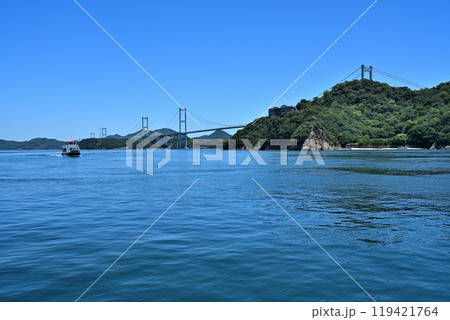 愛媛県今治市波止浜沖　村上水軍の来島城 119421764