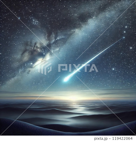 海に落ちる流れ星のイラスト素材 [119422064] - PIXTA
