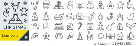 クリスマスに関するアイコンセット 119422690