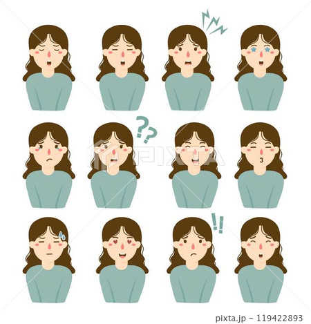 Female go-to faces set Female go-to faces set 119422893