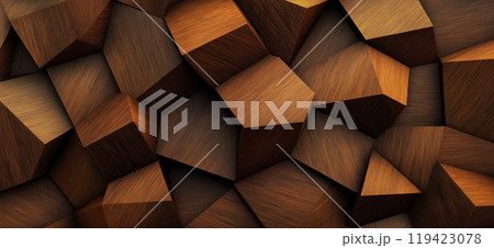 Wooden pattern. Elegant luxury 3d geometric wood wallpaper 119423078