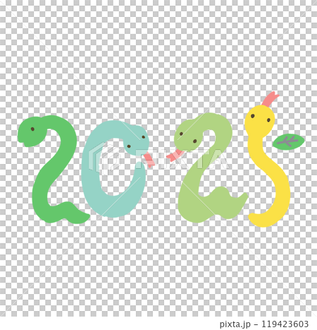 巳年2025年のへびの絵文字 巳年2025年のへびの絵文字 119423603