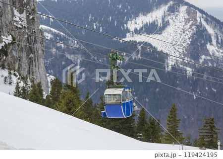 Gondola of Kampenwand mountain tour in Bavaria, Germany 119424195