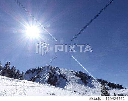 Mountain hiking Setzberg mountain, Bavaria, Germany 119424362