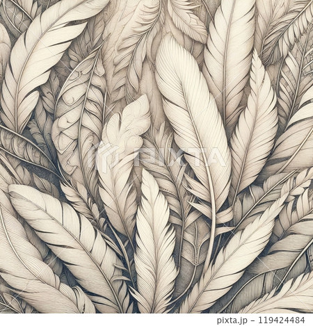 繊細に描かれた優雅な羽模様 119424484
