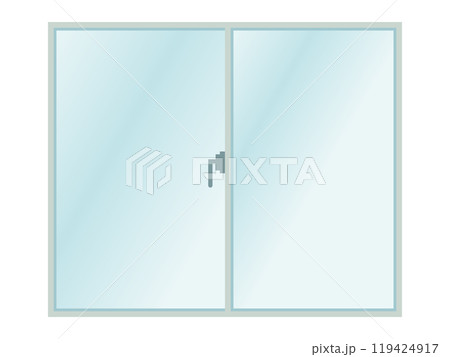 クレセント錠がついた掃き出し窓のイラスト 119424917
