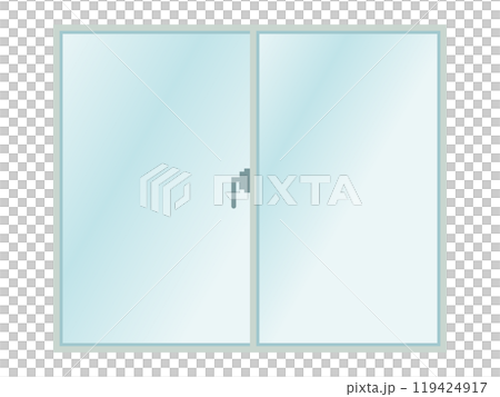 クレセント錠がついた掃き出し窓のイラスト 119424917