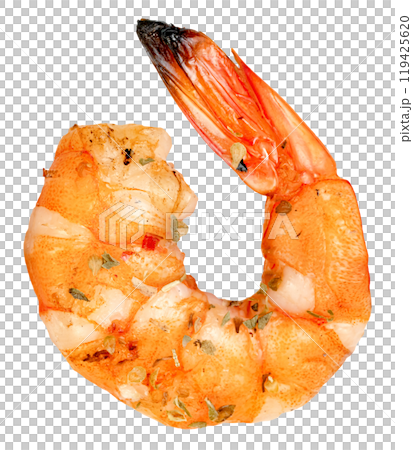 roasted peeled prawn isolated roasted peeled prawn isolated 119425620