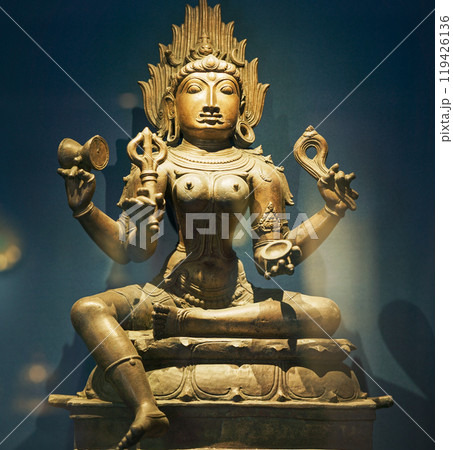 Bronze Statue Of Mahakali. Hindu Goddess Of Time And Death In Goddess-centric Tradition Of Shaktism. She Is Also Known As Supreme Being In Various Tantras And Puranas. Fierce Goddess Associated With 119426136