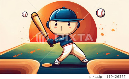 サッカーボールを蹴る少年 119426355