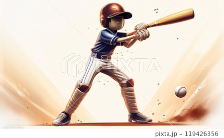 野球のボールをキャッチする野球少年 119426356