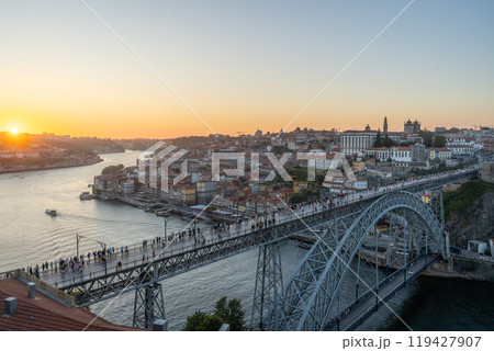 Porto City, Douro River and Dom Luis bridge I at Sunset 119427907