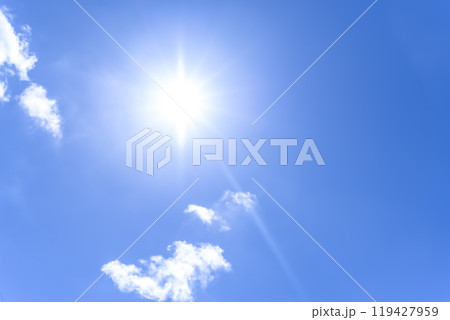 夏の空 太陽と雲 横浜 夏の空 太陽と雲 横浜 119427959