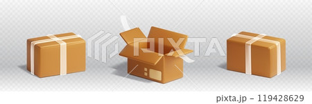Cardboard boxes for products delivery or storage Cardboard boxes for products delivery or storage 119428629