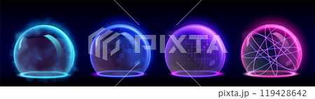 Glow sphere protective shield - realistic 3d Glow sphere protective shield - realistic 3d 119428642