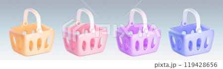 3D set of shop baskets 3D set of shop baskets 119428656