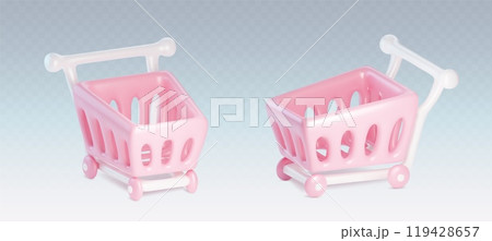 3d shop trolley cart for grocery isolated vector 119428657
