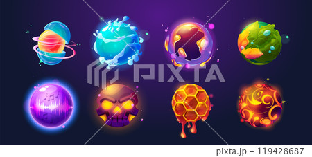 Vector magic energy ball orb icon for fantasy game 119428687