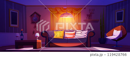 Living room interior cartoon vector Living room interior cartoon vector 119428766