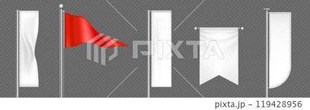 3d pennant white and red flag banner vector mockup 3d pennant white and red flag banner vector mockup 119428956