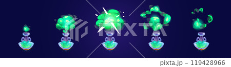 Laboratory potion bottle animation cartoon iconのイラスト素材 [119428966] - PIXTA
