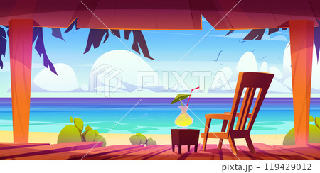 Terrace with beautiful sunny seascape view Terrace with beautiful sunny seascape view 119429012