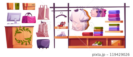Set of fashion shop design elements Set of fashion shop design elements 119429026