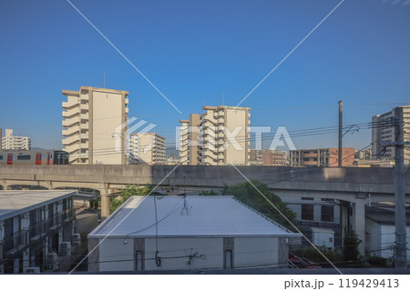 City Views Train Ride Travel Scenery, Fukuoka japan May 16 2024 119429413