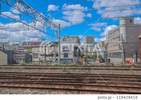 City Views Train Ride Travel Scenery, Kitakyushu japan May 16 2024 119429418