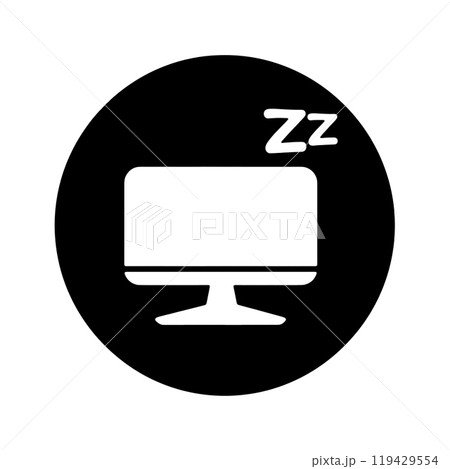 パソコンのスリープのアイコン　透過背景の切り抜き 119429554