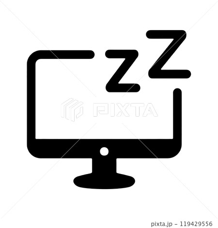 パソコンのスリープのアイコン 透過背景の切り抜き パソコンのスリープのアイコン 透過背景の切り抜き 119429556