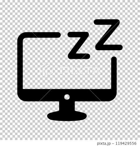 パソコンのスリープのアイコン 透過背景の切り抜き パソコンのスリープのアイコン 透過背景の切り抜き 119429556
