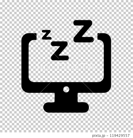 Computer sleep icon, transparent background cutout - Stock Illustration ...