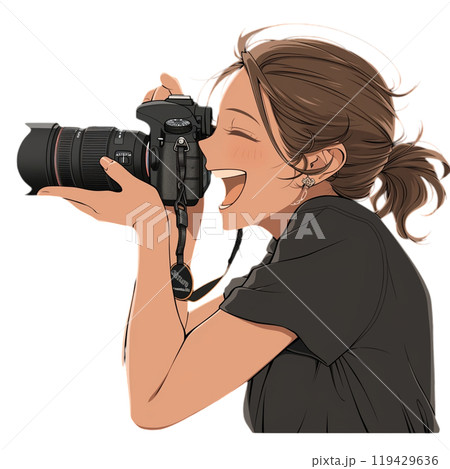 カメラを覗く女性 119429636