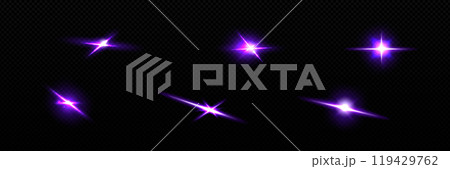 Purple star light flare vector twinkle glow effect 119429762
