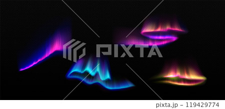 Aurora borealis colorful set Aurora borealis colorful set 119429774