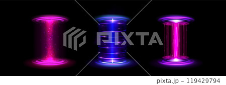 Game portal with neon glowing effect Game portal with neon glowing effect 119429794