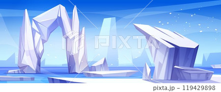 Antarctic landscape with iceberg and floes Antarctic landscape with iceberg and floes 119429898