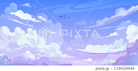 Anime style sky background with clouds Anime style sky background with clouds 119429949