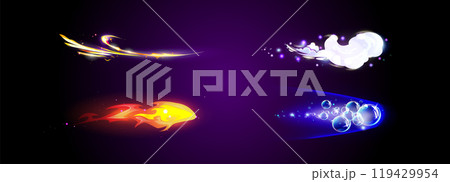 Game vfx missile light trail or magic arrow effect 119429954