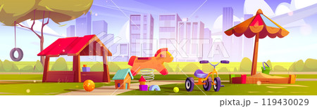 Sunny playground for kids in city park Sunny playground for kids in city park 119430029