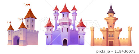 Fairytale medieval castle for fantasy kingdom. 119430075
