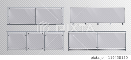 Glass banister for balcony or terrace fence. 119430130