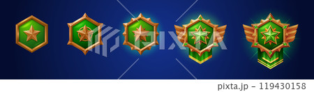 Military game rank buttons set Military game rank buttons set 119430158