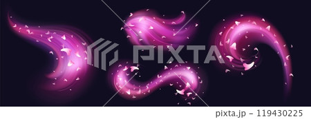 Pink fragrance wind swirl with flower petals 119430225