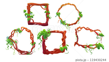 Jungle liana creeping vines formed in frames 119430244